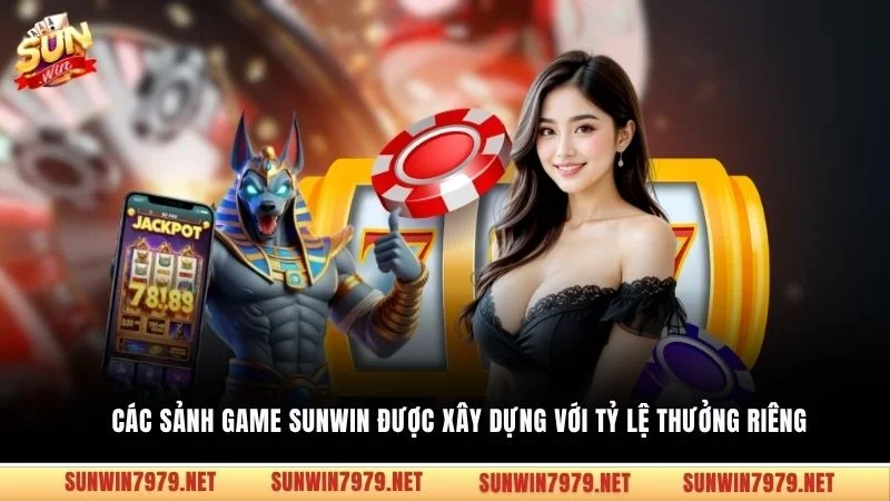 Các sảnh game Sunwin được xây dựng với tỷ lệ thưởng riêng